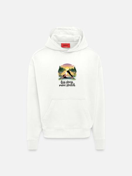 Less Stress, More Stretch - Hoodie- made by SPREAD - OFF WHITE