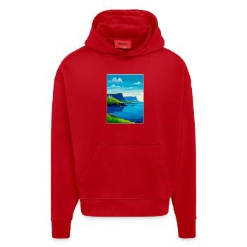 Färöer Inseln Dänemark Vintage Reiseposter WPA - Hoodie- made by SPREAD  - Rot - Vorne