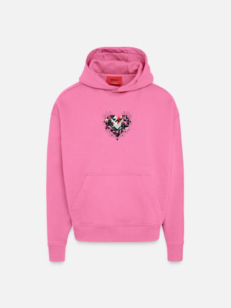 Geometric Heart - Hoodie- made by SPREAD - AURA PINK