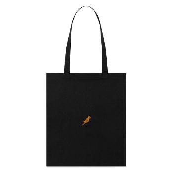 Perroquet brodé - Tote bag bio Stanley/Stella - noir - Devant