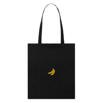 Bananes brodées - Tote bag bio Stanley/Stella - noir - Devant