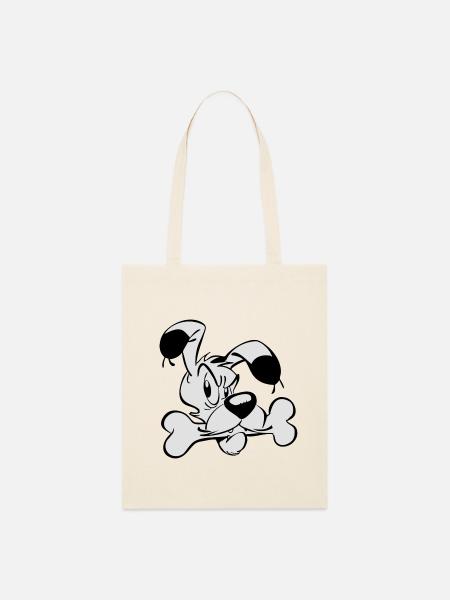Asterix & Obelix - Idefix mit Knochen - Stanley/Stella Bio-Stoffbeutel - Natur