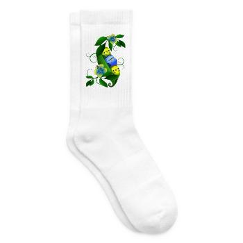 Wellensittich in der Erbse - Tennissocken - Weiß - Rechts