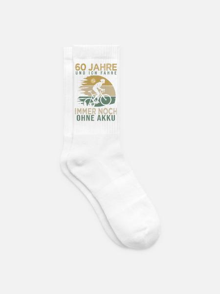 60 Jahre Fahrrad Geschenk Geburtstag - Tennissocken - Weiß