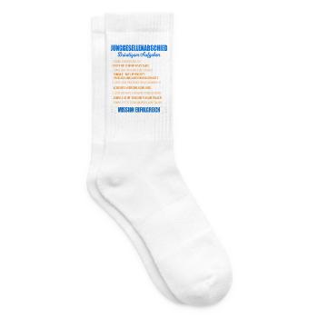 JGA Aufgaben Bräutigam Junggesellen Checkliste - Tennissocken - Weiß - Rechts