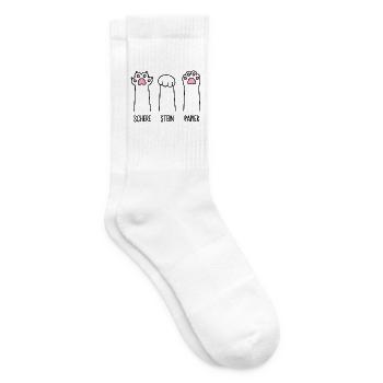 Schere Stein Papier Katze Pfote Spiel Katzenpfoten - Tennissocken - Weiß - Rechts