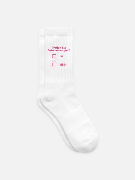 Entscheidung treffen lustig - Tennissocken - Weiß