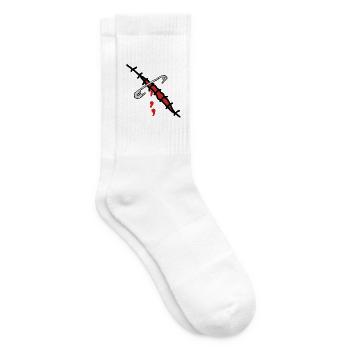wunde mit sicherheitsnadel - Tennissocken - Weiß - Rechts