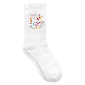 Ausdauernder Triathlet Wechselzone - Tennissocken - Weiß - Rechts
