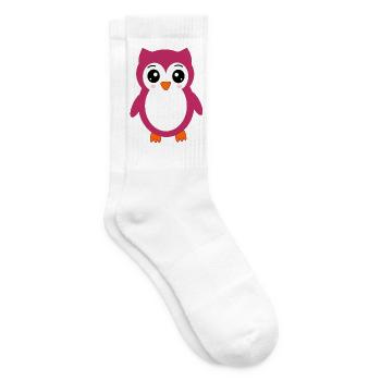 Kawaii Eule Geschenk Geburt Baby Taufe Babyparty  - Tennissocken - Weiß - Rechts