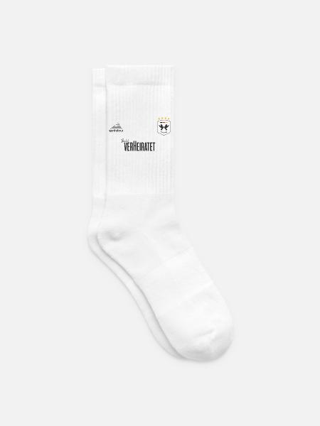 JGA - Trikot - Bald verheiratet - Dunkle Schrift - Tennissocken - Weiß