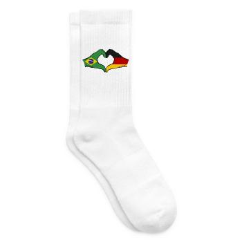 Brasilien Deutschland Flagge Haende Herzform - Tennissocken - Weiß - Rechts