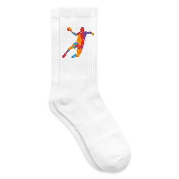 Handballspieler bunt Handballer Jungen Handball - Tennissocken - Weiß - Rechts