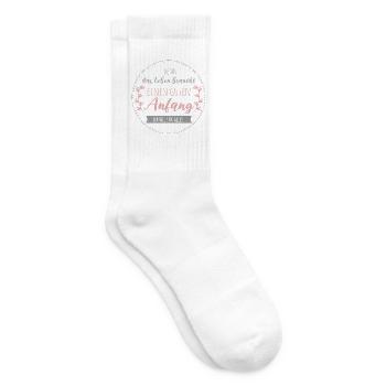 Denn das Leben braucht einen guten Anfang. Danke - Tennissocken - Weiß - Rechts