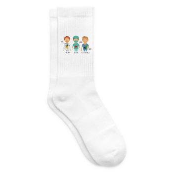 Koffeinstarker Anästhesist Klinikalltag - Tennissocken - Weiß - Rechts