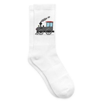 Children's train railway grey - Tennis socks - white - Right