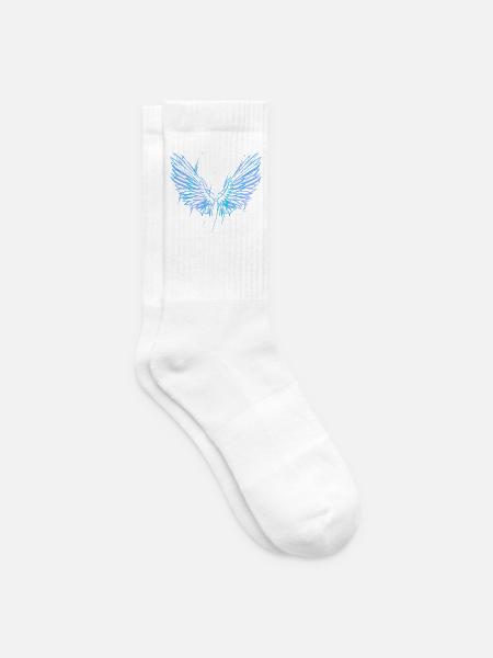 Blaue Engelsflügel Engel Kostüm - Tennissocken - Weiß