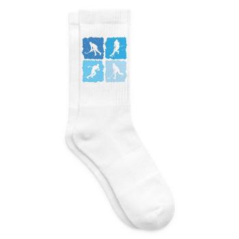 Floorball Retro Unihockey Floorball Spieler - Tennissocken - Weiß - Rechts