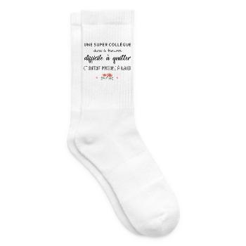 Cadeau Collègue une super collègue cadeau retraite - Chaussettes de tennis - blanc - Droite