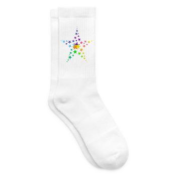 Sterne bunte Sterne viele Sterne - Tennissocken - Weiß - Rechts