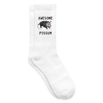 Awesome Possum - Opossum schwarzer Schriftzug - Tennissocken - Weiß - Rechts