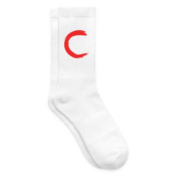 Buchstabe C Anfangsbuchstabe Name - Tennissocken - Weiß - Rechts