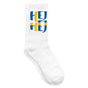 SCHWEDEN HEJ HEJ SCHWEDISCH - Tennissocken - Weiß - Rechts