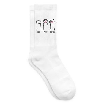 Rock Paper Scissors - Tennis socks - white - Right