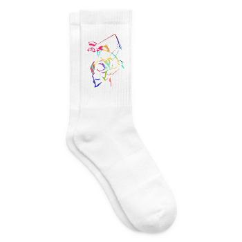 Wirbelnder Diabolo Zirkusartist - Tennissocken - Weiß - Rechts