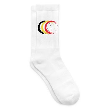 Kreis Bürste Belgien Flagge Fahne Design Farben - Tennissocken - Weiß - Rechts