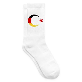 Deutsche und Türkische Flagge - Tennissocken - Weiß - Rechts