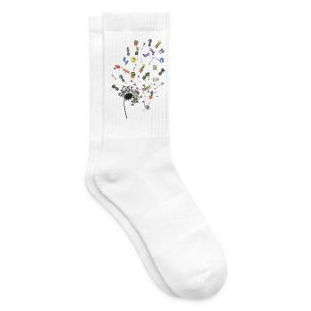 Garten in Splittern: Werkzeuge und Blumen - Tennissocken - Weiß - Rechts