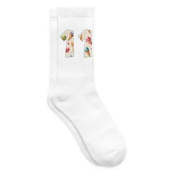 CREAM NUMBER 11 YEARS CREAM 11TH BIRTHDAY - Tennis socks - white - Right