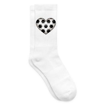 Fußball Herz – Design für echte Fußballfans - Tennissocken - Weiß - Rechts