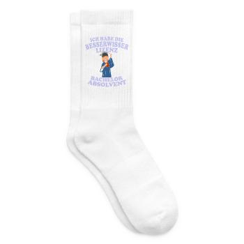 Bachelor Absolvent Besserwisser Lizenz - Tennissocken - Weiß - Rechts