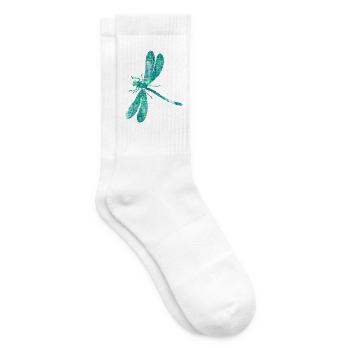 Schwirrende Libelle Gartenteich - Tennissocken - Weiß - Rechts