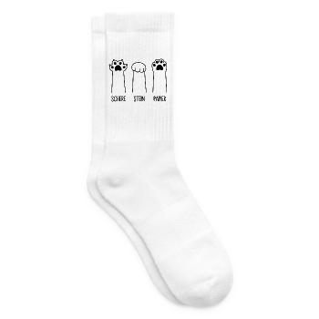 Schere Stein Papier Katze Pfote Spiel Katzenpfoten - Tennissocken - Weiß - Rechts