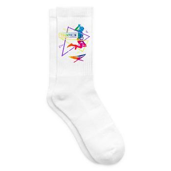 Federnde Trampolin Turnerin Wettkampf - Tennissocken - Weiß - Rechts