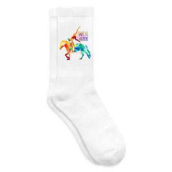 Schwungvolle Voltigierkunst Pferderücken - Tennissocken - Weiß - Rechts