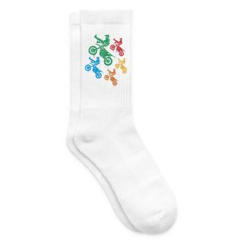 Motocross Motorrad Mädchen Dirt Biker Jungen - Tennissocken - Weiß - Rechts