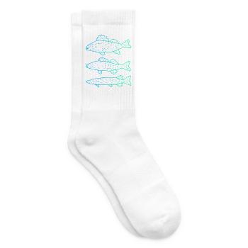 Raubfisch Angeln Polygon Barsch Zander Hecht - Tennissocken - Weiß - Rechts