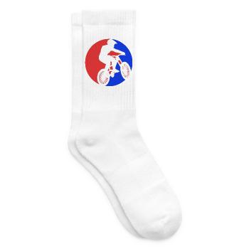 Mountainbiker auf Mountainbike - Tennissocken - Weiß - Rechts