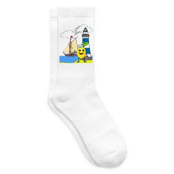 Seemann Zitrone sauer Seefahrt Matrosen Seemänner - Tennissocken - Weiß - Rechts