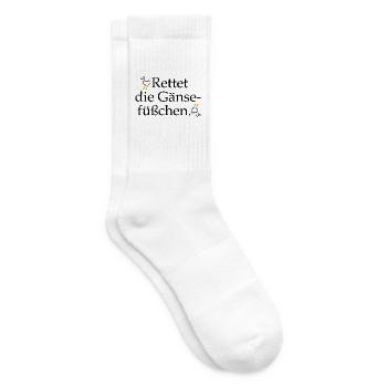 Rettet die Gänsefüßchen! - Tennissocken - Weiß - Rechts