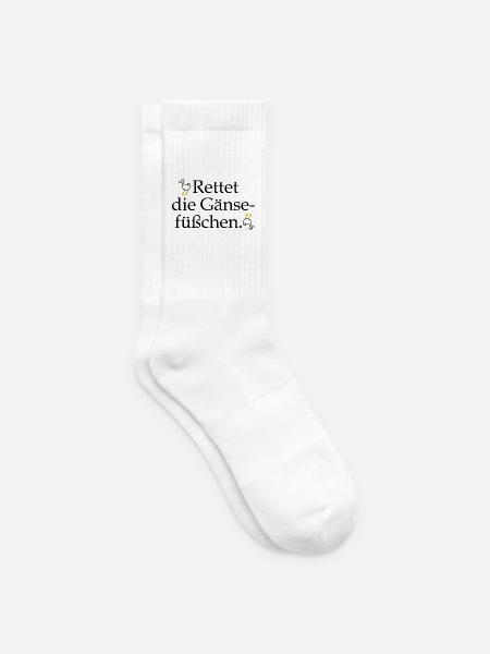 Rettet die Gänsefüßchen! - Tennissocken - Weiß