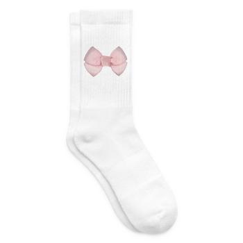 Schleife Rosa - Tennissocken - Weiß - Rechts