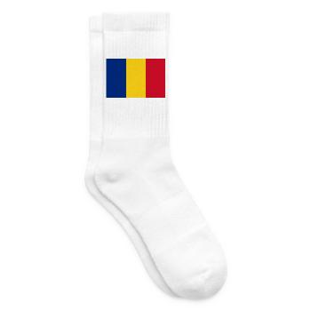 Rumänien – Trikolore der Flagge vertikal - Tennissocken - Weiß - Rechts