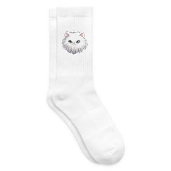 Weiße Langhaar Perserkatze Karikatur Aquarell Kunst - Tennissocken - Weiß - Rechts