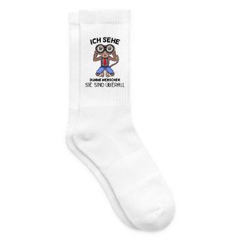 Ich sehe dumme Menschen Spruch lustig Affe - Tennissocken - Weiß - Rechts