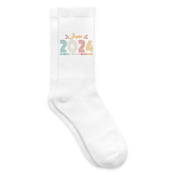 Juni 2024 Geburtstag Juni 2024 Retro Juni - Tennissocken - Weiß - Rechts
